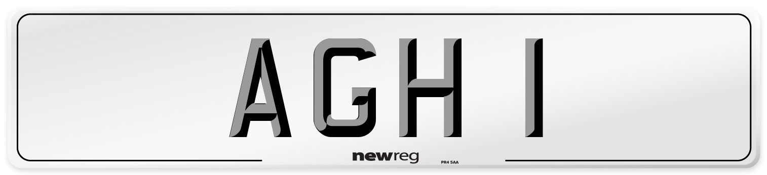 AGH 1 Number Plate from New Reg
